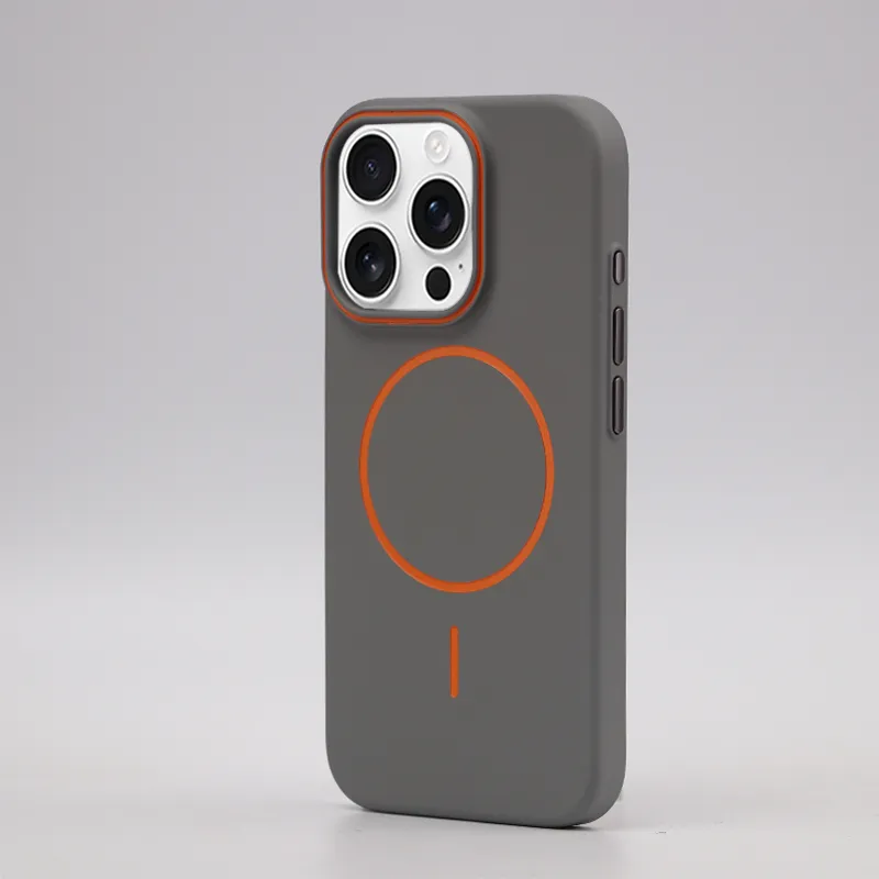 TXBX PC Material Skin Feel Matte Orange Coil Magnetic Phone Case Compatibility With Apple 16/15/14/13 Collection-1