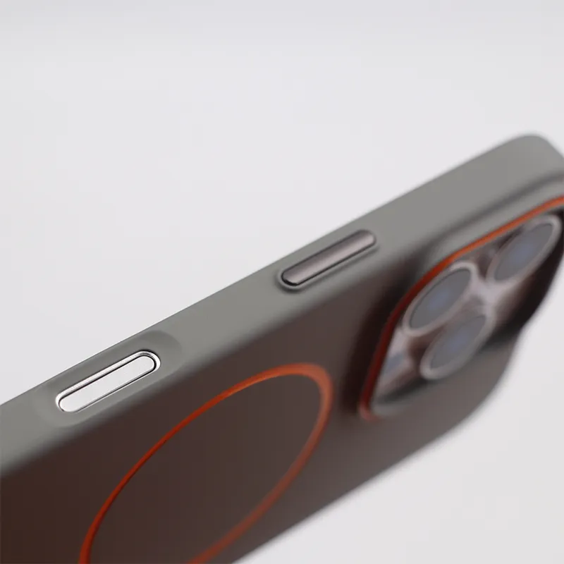 TXBX PC Material Skin Feel Matte Orange Coil Magnetic Phone Case Compatibility With Apple 16/15/14/13 Collection-4