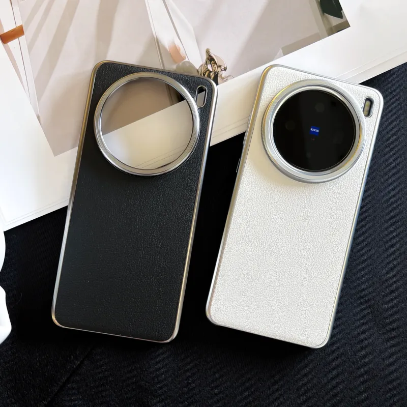 TXBX PC Material Electroplated Frame Litchi Grain Phone Cases Compatibility With Vivo X100/X200 Ultra Collection-2
