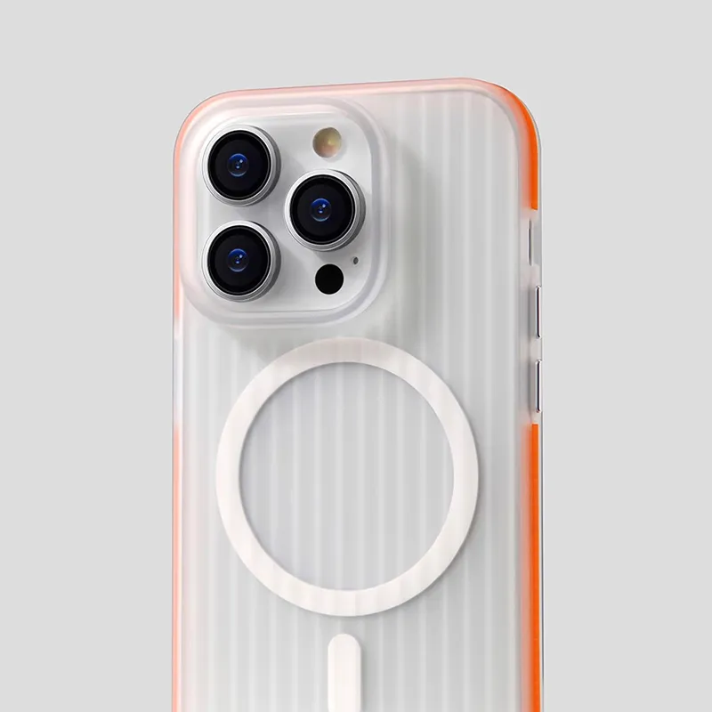 TXBX Matte Material Skin Feel Stripes Magnetic Phone Case Compatibility With Apple 15/14/13/12 Series-3