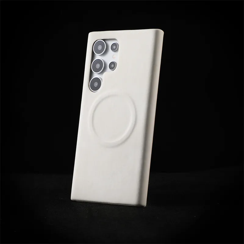 TXBX Leather Material Skin Feel Sheepskin Magnetic Phone Case Compatibility With Samsung S23 Ultra/S24 Ultra-3
