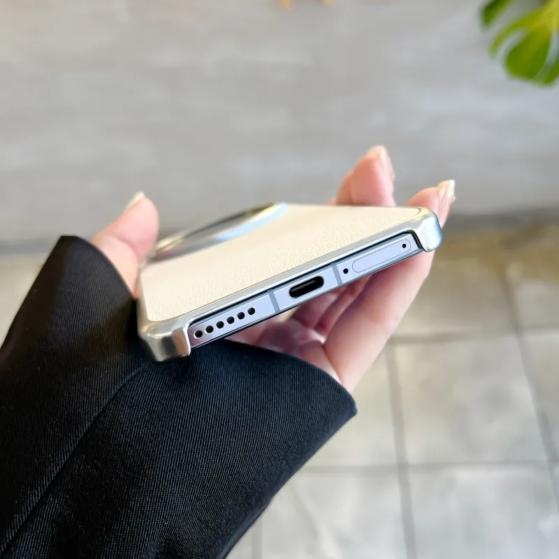 TXBX PC Material Electroplated Frame Litchi Grain Phone Cases Compatibility With Vivo X100/X200 Ultra Collection-4