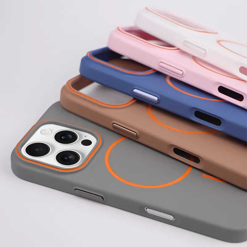 TXBX PC Material Skin Feel Matte Orange Coil Magnetic Phone Case Compatibility With Apple 16/15/14/13 Collection-5