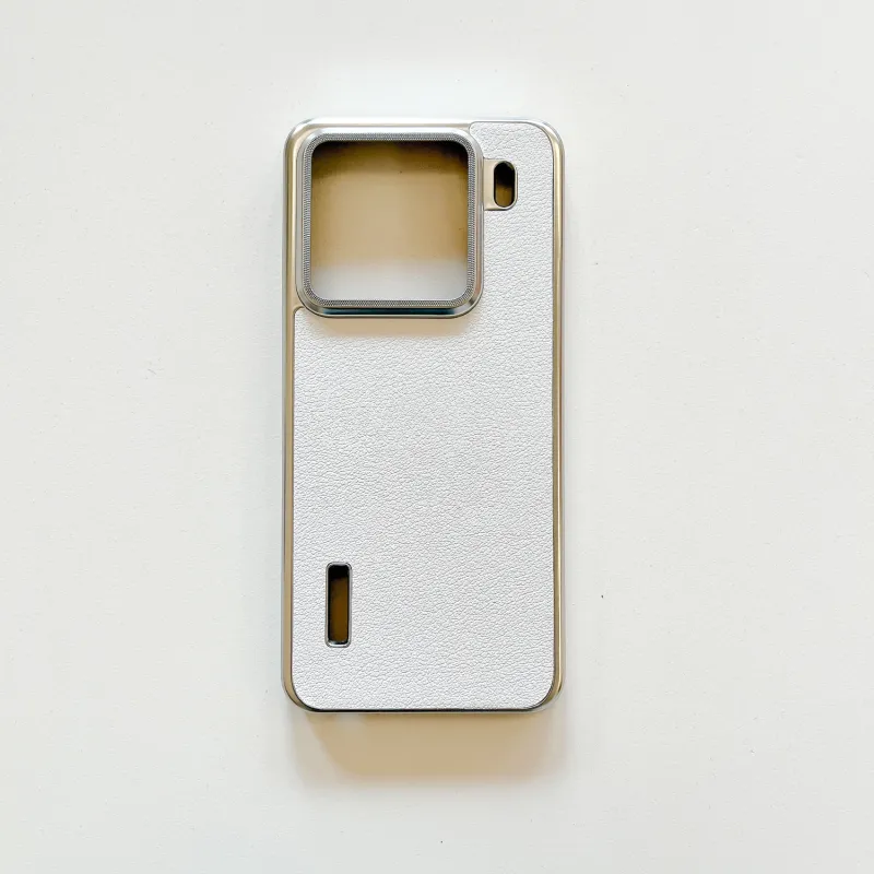 TXBX PC Material Electroplated Frame Litchi Grain Phone Case Compatibility With Xiaomi 15/15 Pro/14 Ultra/13 Ultra-5