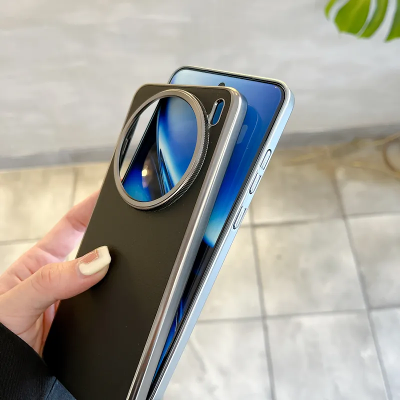 TXBX PC Material Electroplated Frame Litchi Grain Phone Cases Compatibility With Vivo X100/X200 Ultra Collection-3