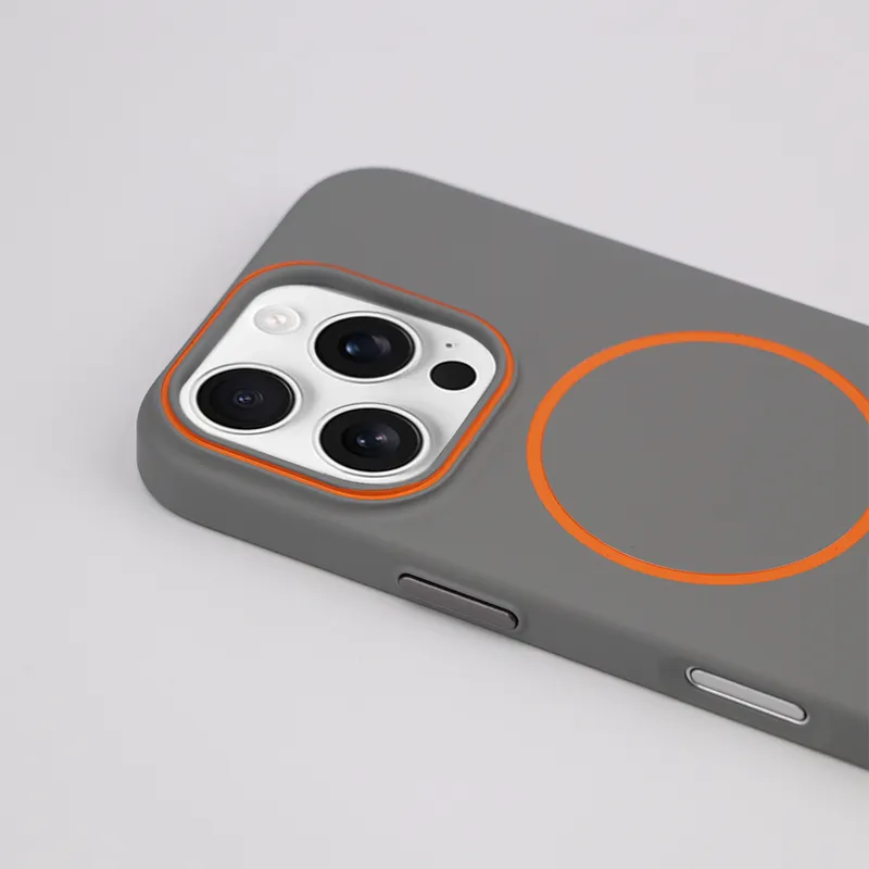TXBX PC Material Skin Feel Matte Orange Coil Magnetic Phone Case Compatibility With Apple 16/15/14/13 Collection-3