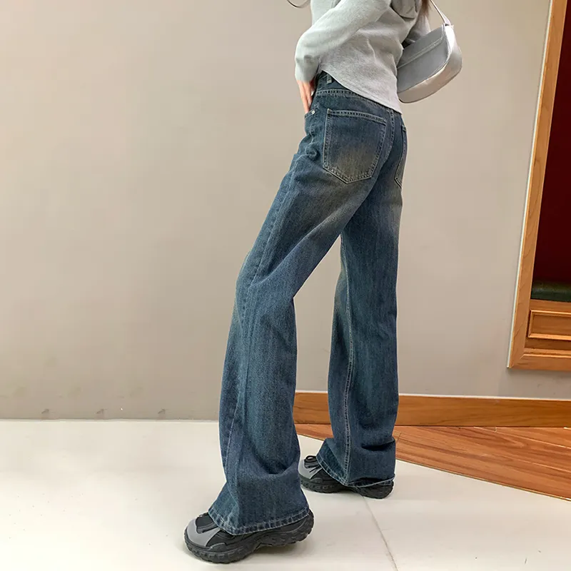Active Essentials For Spring And Summer Fashion Versatile Jeans Women's Classic Blue-9