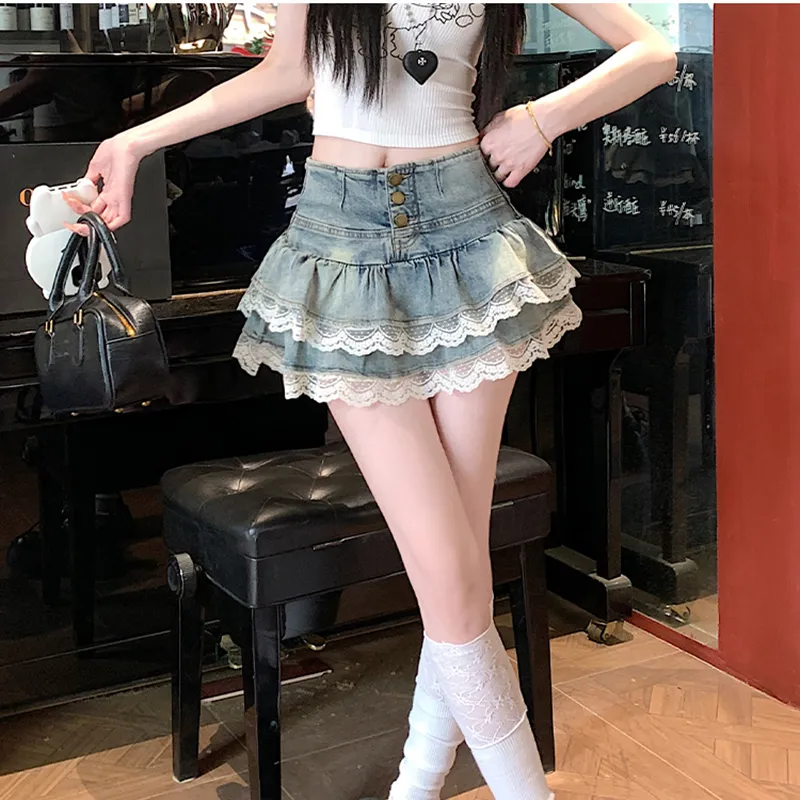 MO VOICE Denim Short Skirts Women's-9