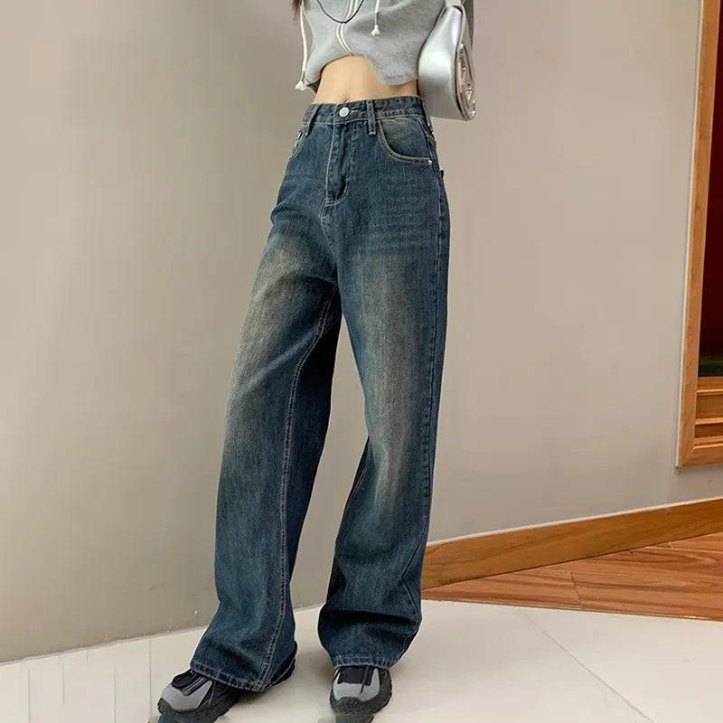 Active Essentials For Spring And Summer Fashion Versatile Jeans Women's Classic Blue-10