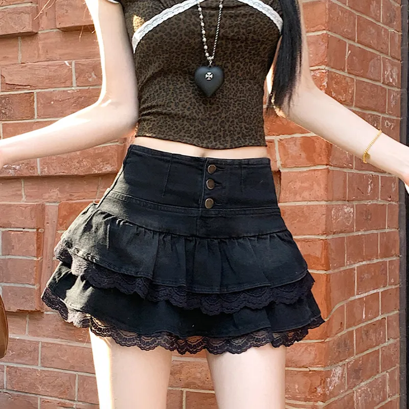 MO VOICE Denim Short Skirts Women's-3