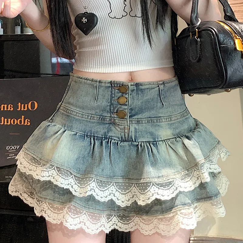 MO VOICE Denim Short Skirts Women's-12