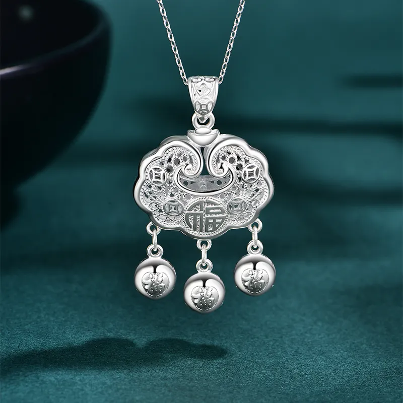 Cuihua Gold Shop 990 Silver Necklaces Women's-3