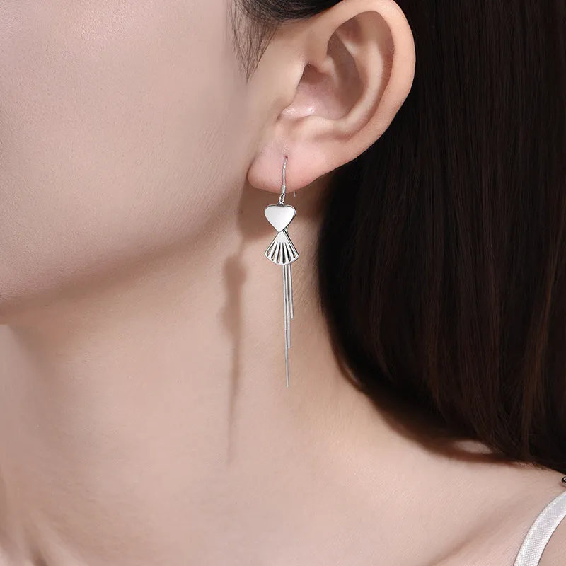 Cuihua Gold Shop S925 Silver Drop Earrings Women's-2