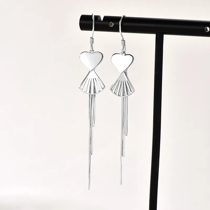 Cuihua Gold Shop S925 Silver Drop Earrings Women's-3