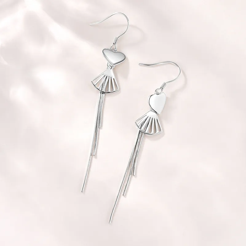 Cuihua Gold Shop S925 Silver Drop Earrings Women's-4