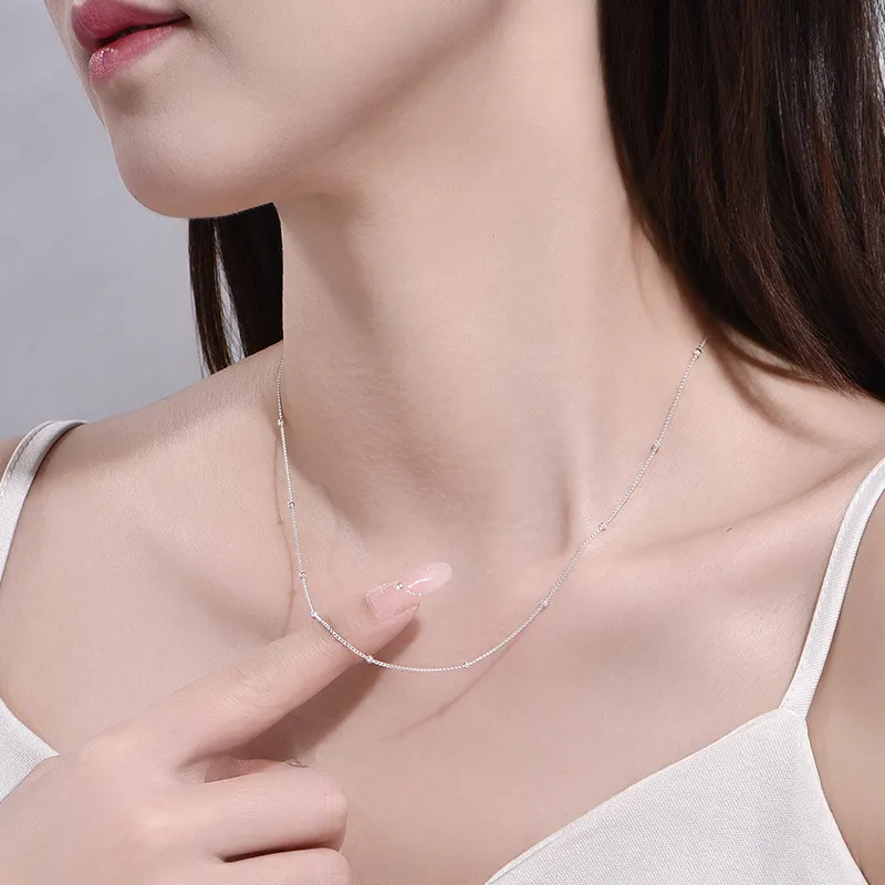 Cuihua Gold Shop Sterling Silver Necklaces Women's-1