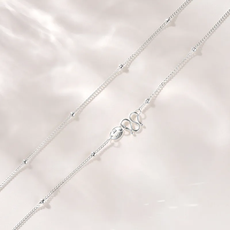 Cuihua Gold Shop Sterling Silver Necklaces Women's-4