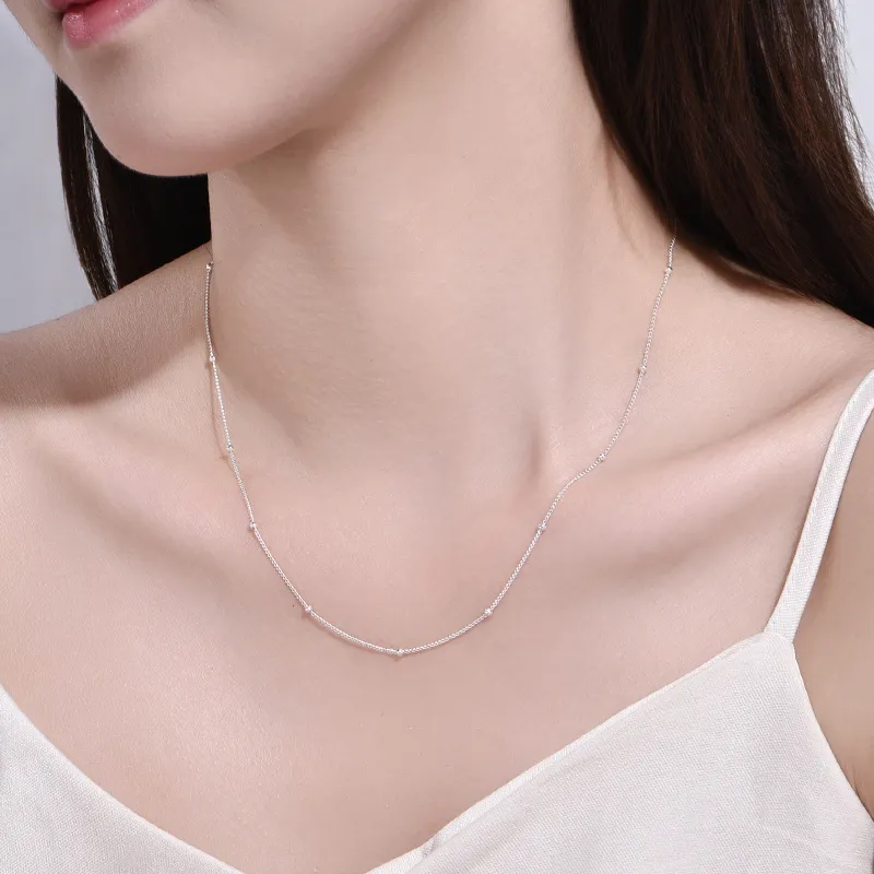 Cuihua Gold Shop Sterling Silver Necklaces Women's-2