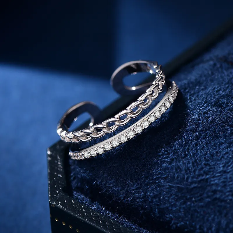 Cuihua Gold Shop S925 Silver Rings Unisex Silver-4