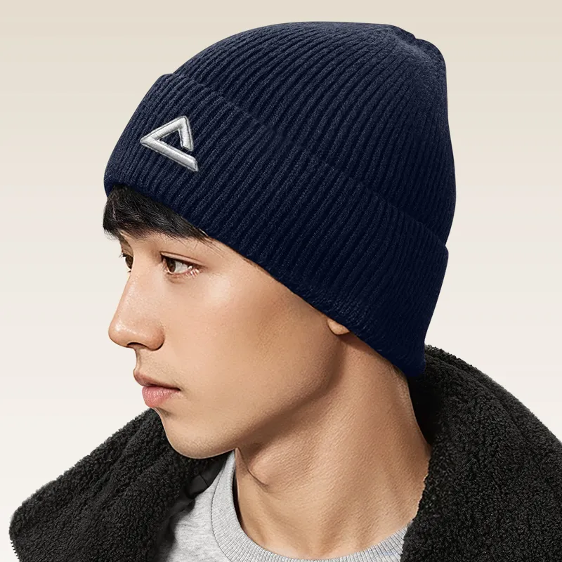 PEAK Acrylic/polyester Beanies Unisex Navy Blue-5