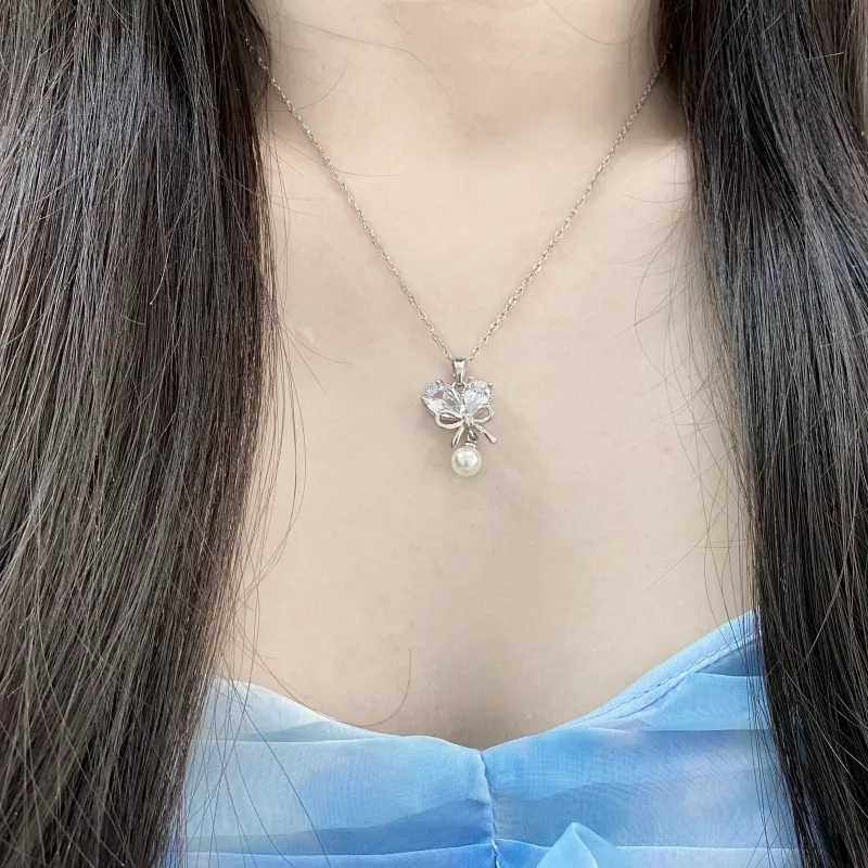 Barbie Titanium Steel Necklaces Women's Silver-5