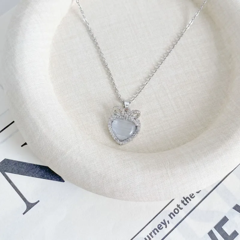 Barbie Titanium Steel Necklaces Women's Silver-4