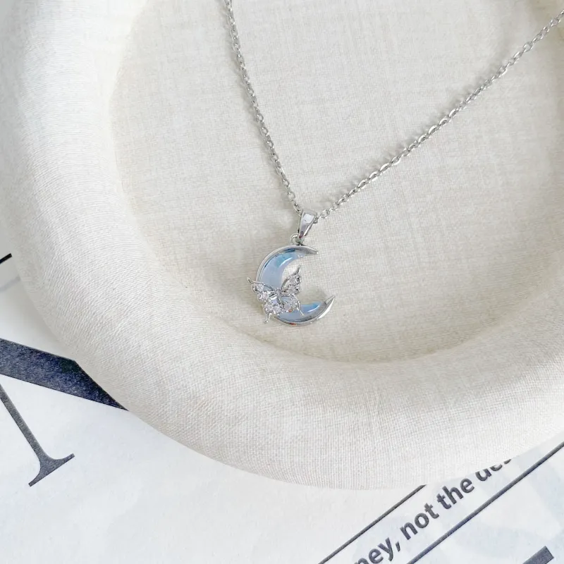 Barbie Titanium Steel Necklaces Women's Silver-4