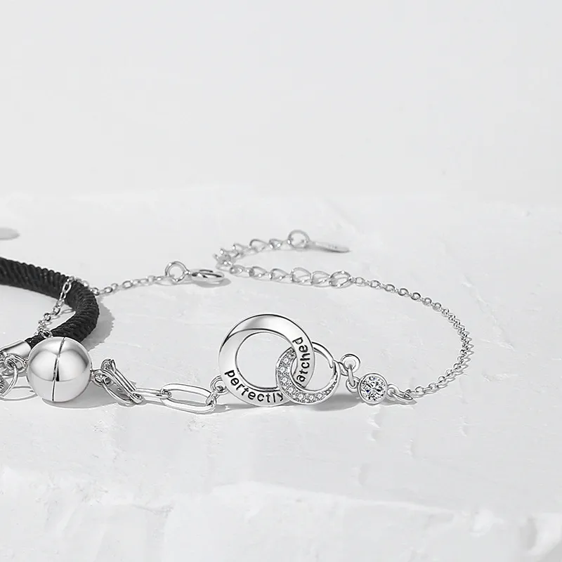 Barbie S925 Silver Bracelets Unisex Black White-5