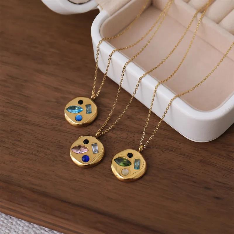 Barbie Zircon Necklaces Women's Gold-5