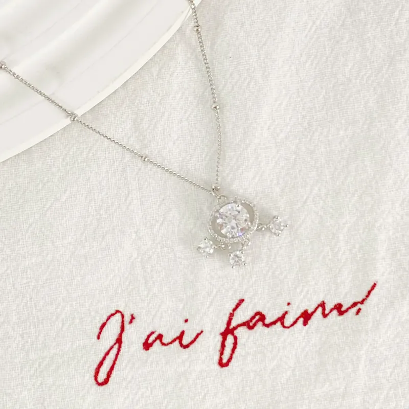 Barbie S925 Silver Necklaces Women's Silver-3