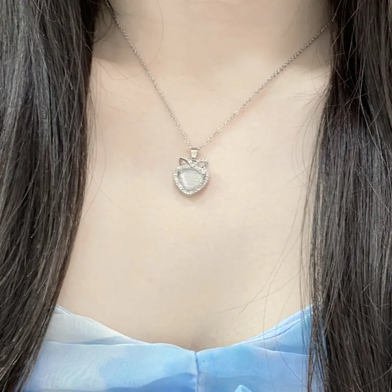 Barbie Titanium Steel Necklaces Women's Silver-5