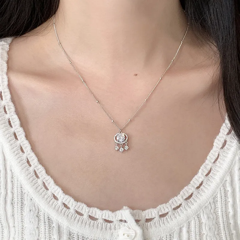 Barbie S925 Silver Necklaces Women's Silver-7