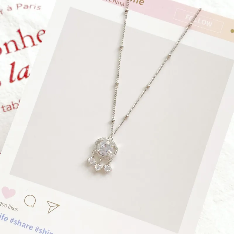 Barbie S925 Silver Necklaces Women's Silver-4