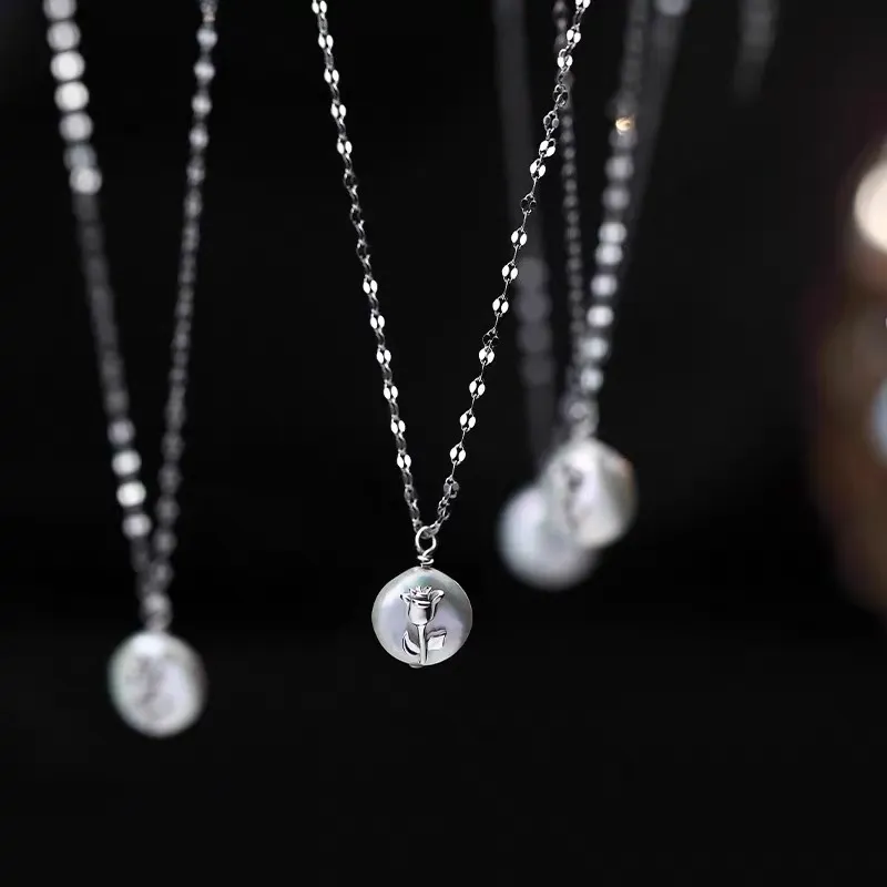 Barbie S925 Silver Necklaces Women's Silver-3