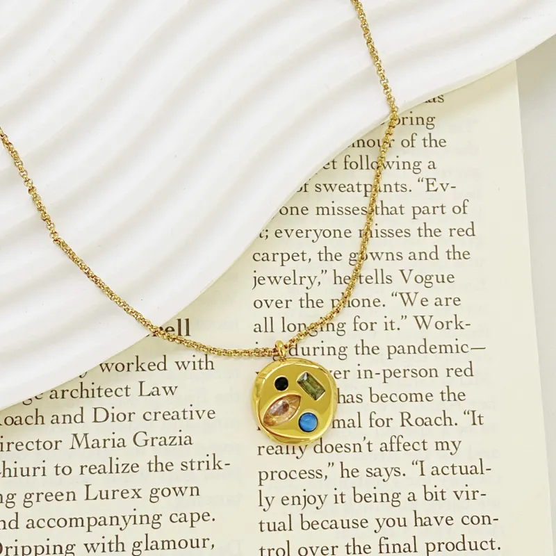 Barbie Zircon Necklaces Women's Gold-6