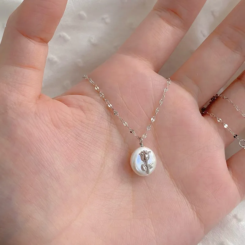 Barbie S925 Silver Necklaces Women's Silver-6