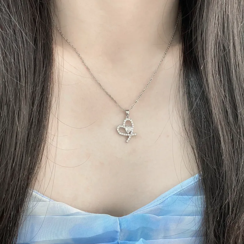 Barbie Titanium Steel Necklaces Women's Silver-5