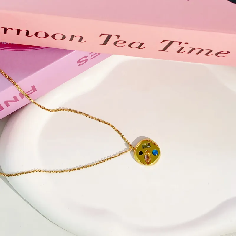 Barbie Zircon Necklaces Women's Gold-1