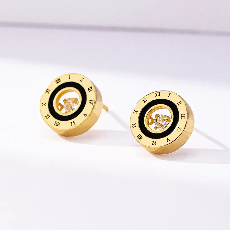 YYOGURT Zircon Stud Earrings Unisex-3