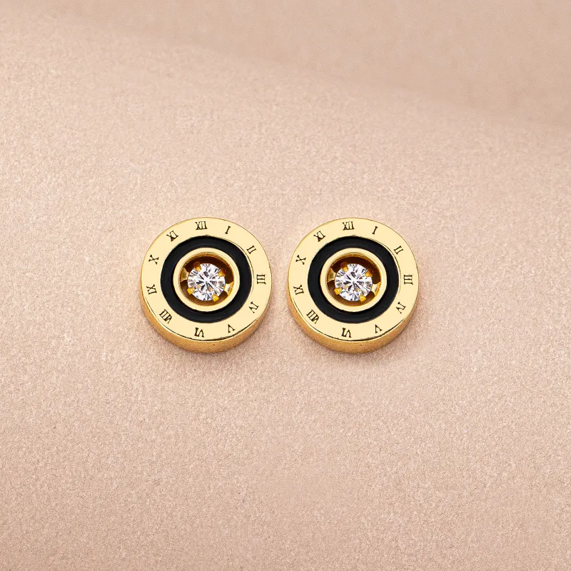 YYOGURT Zircon Stud Earrings Unisex-2