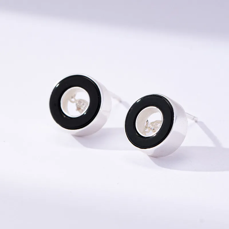 YYOGURT S925 Silver Stud Earrings Unisex-4
