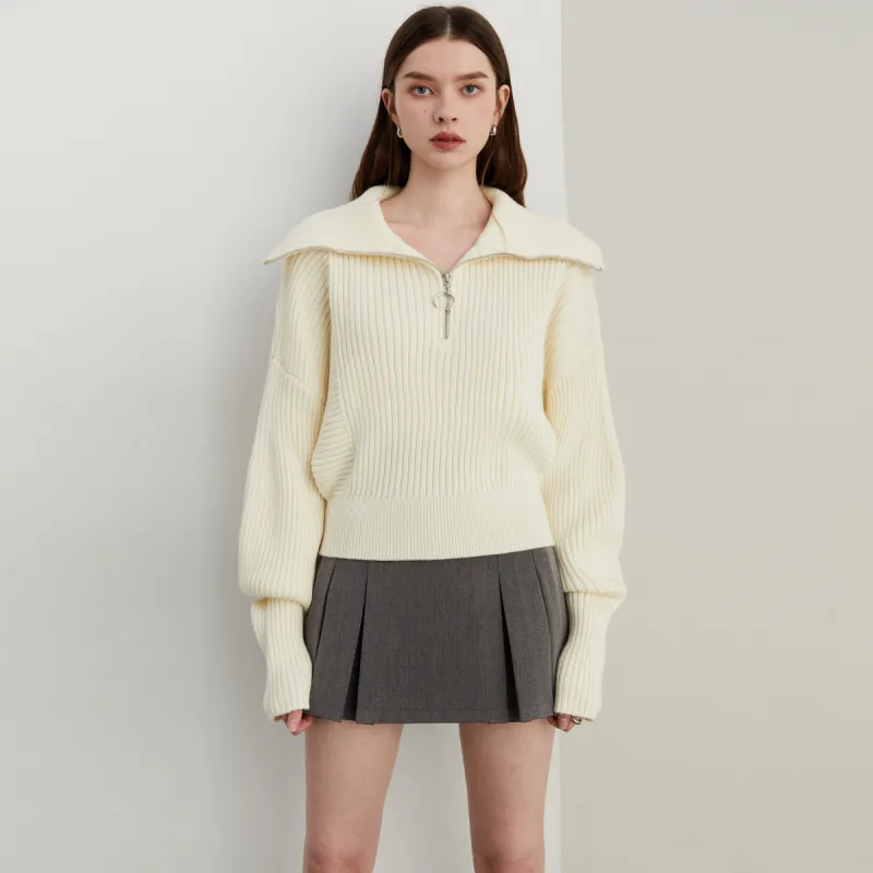 DPLAY Knitwear Women's Creamy Apricot-5