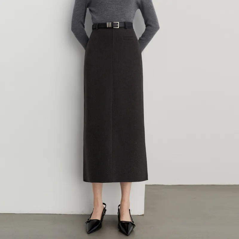 DPLAY Casual Long Skirts Women's Elegant Heather Gray-2