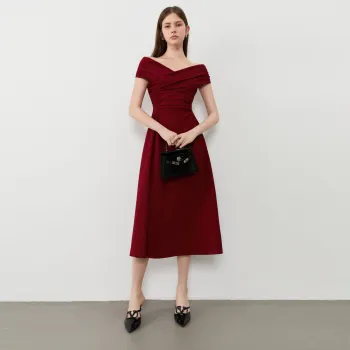 DPLAY Short Sleeved Dress Women's Ancora Red