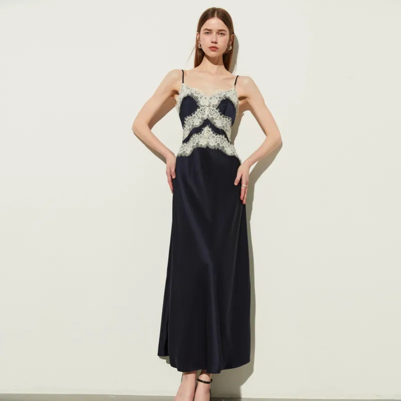 DPLAY Slip Dress Women's Navy Blue-5