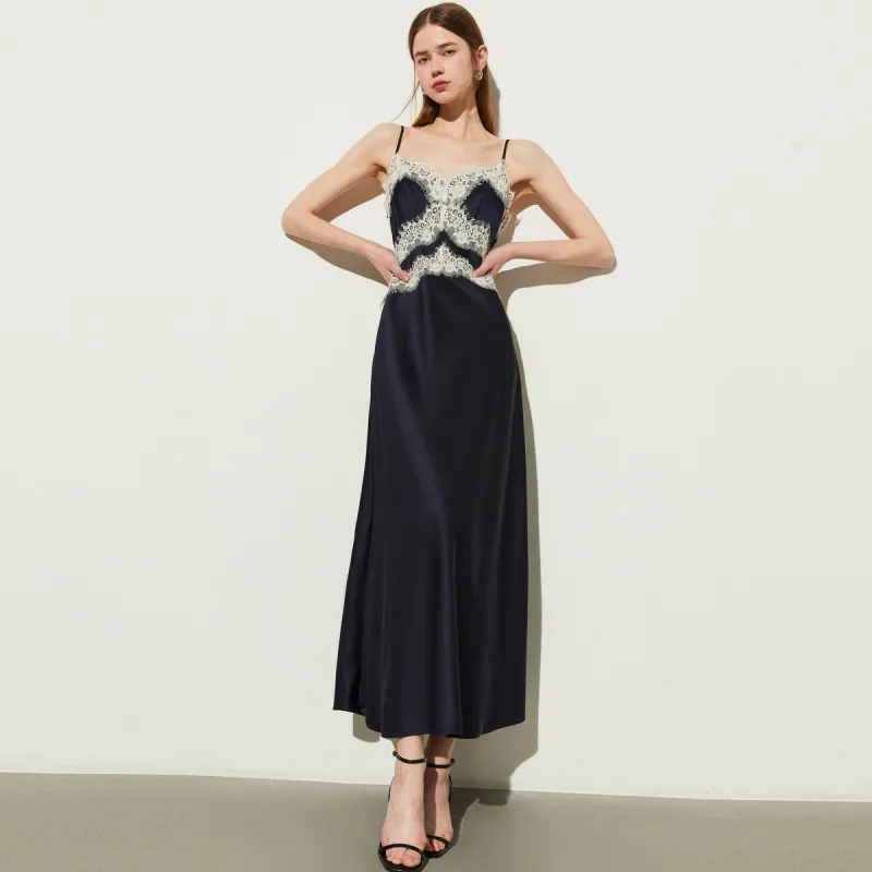 DPLAY Slip Dress Women's Navy Blue-2