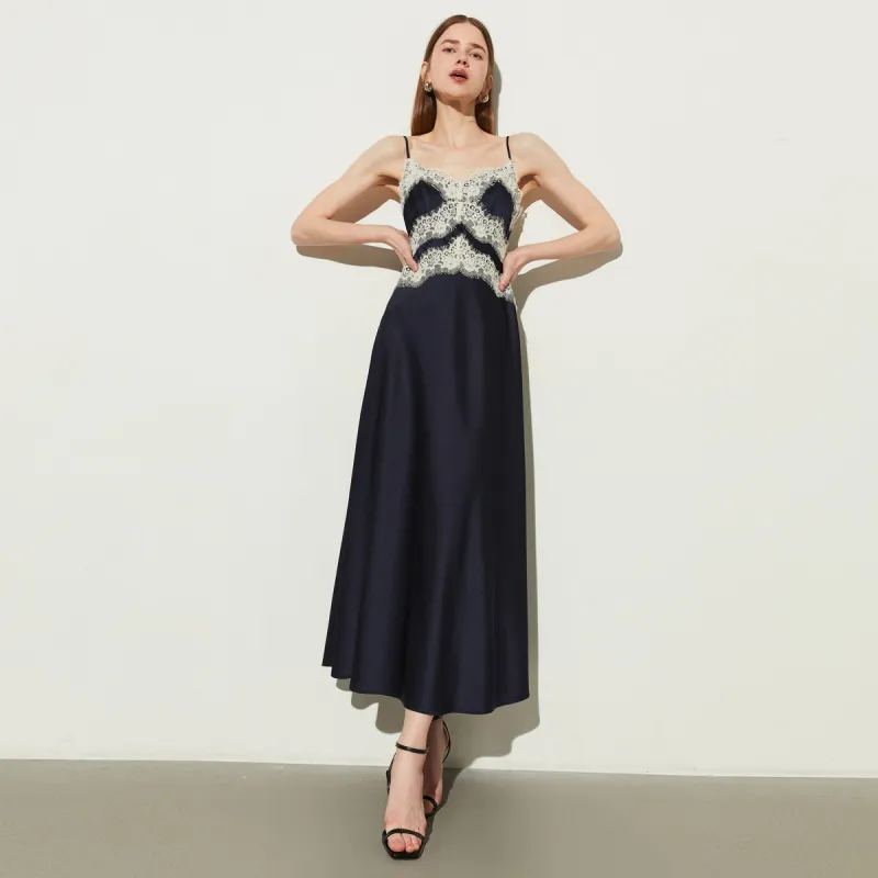 DPLAY Slip Dress Women's Navy Blue-3