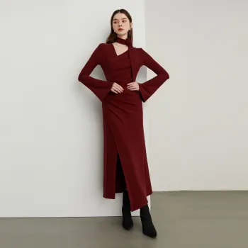 DPLAY Long Sleeved Dress Women's Ancora Red