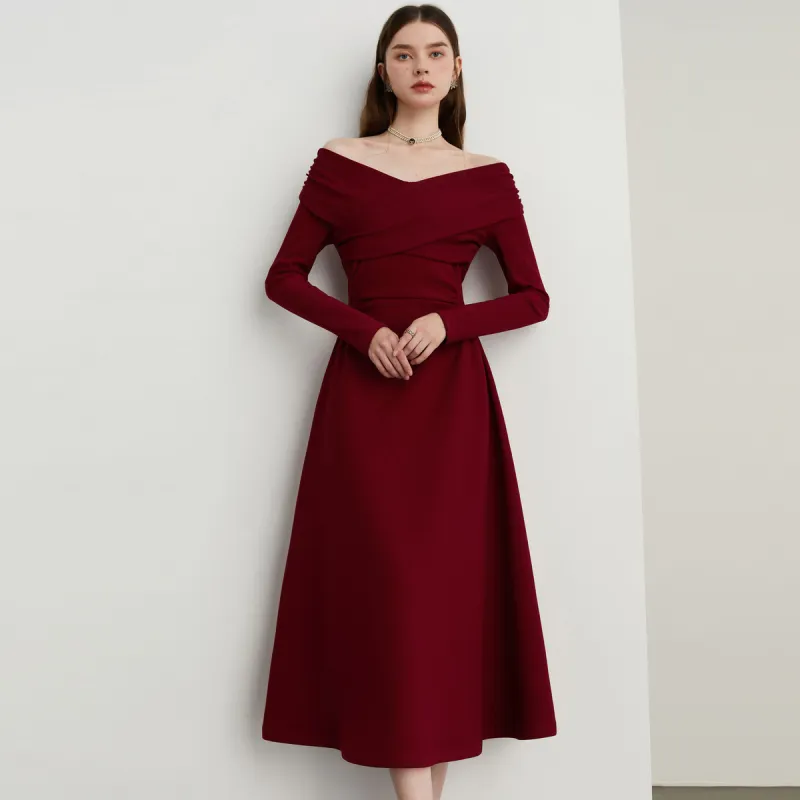 DPLAY Long Sleeved Dress Women's Ancora Red-4