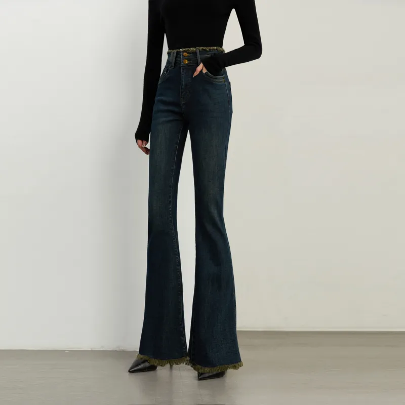 DPLAY Jeans Women's Dark Denim Blue-5